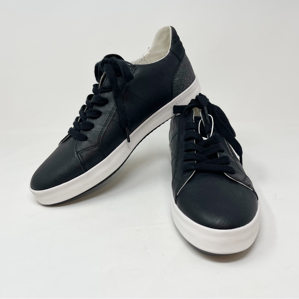 GEOX RESPIRA Women’s BLOMIEE ANTHRACITE GLITTER Sneakers Side Zip Size 9